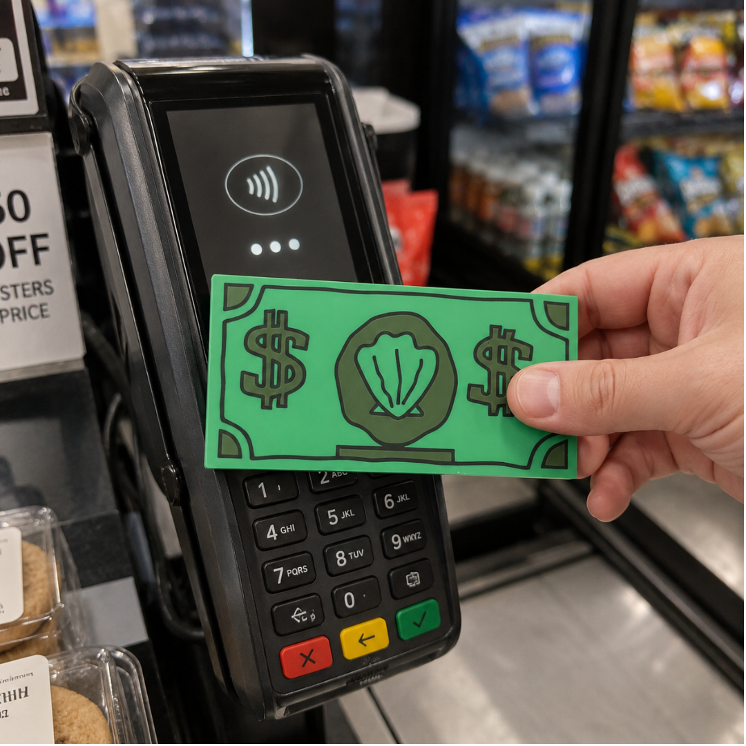 ClamPay™ Tap to Pay Shell Dollar