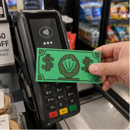 ClamPay™ Tap to Pay Shell Dollar